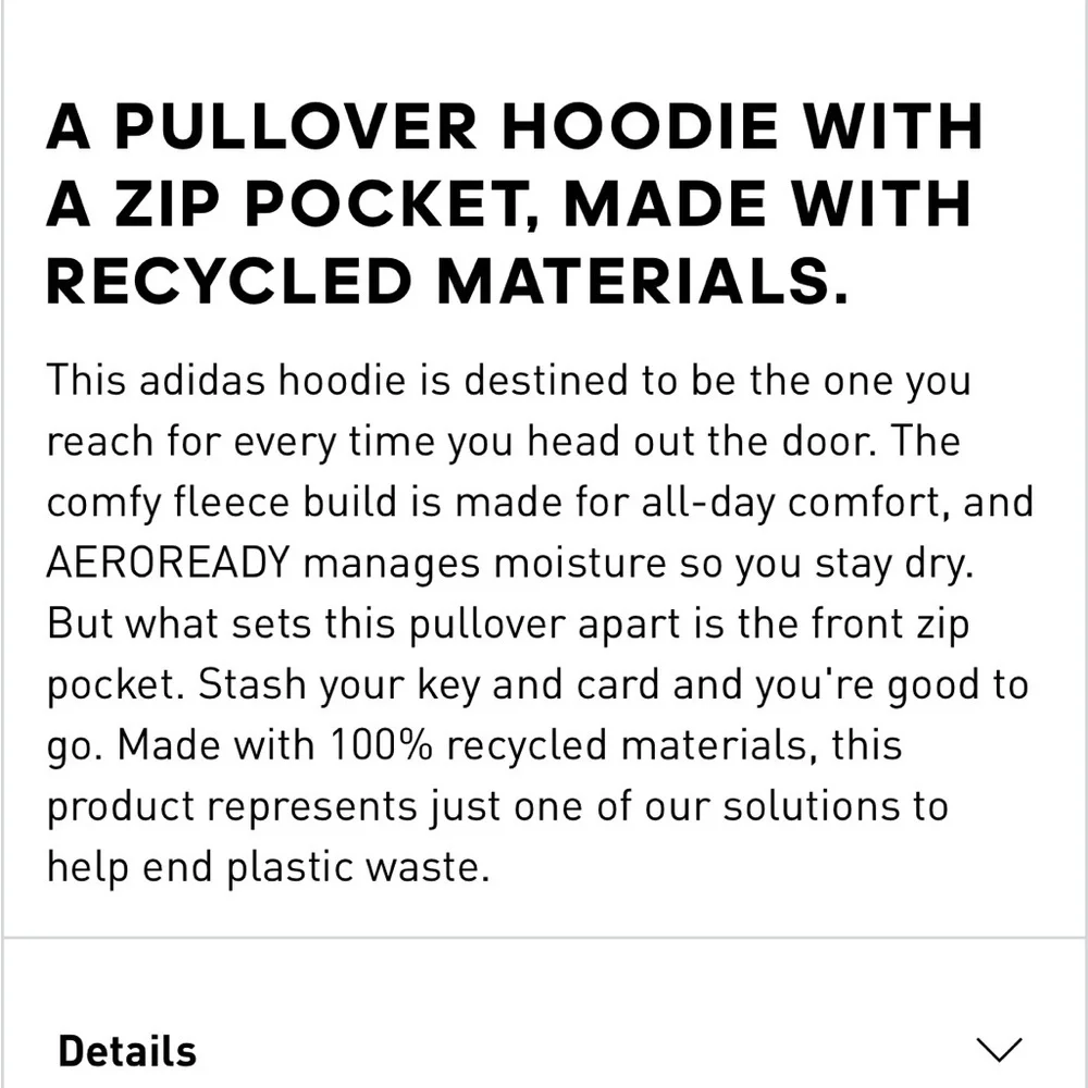 Adidas Black Hoodie with grey Trim